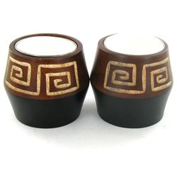 Mango Wood Candle Holder Pair (DEC-763)