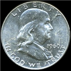1960D Franklin Silver Half MS64 Full Bell Lines (COI-10568)