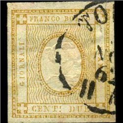 1862 Scarce Italy 2c News Stamp (STM-1169)