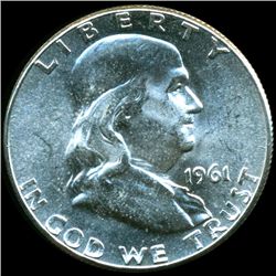 1961 Franklin Silver Half MS65/66 Underweight ERROR (COI-10496)