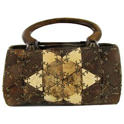 Handcrafted Polished Coconut Shell Handbag (ACT-493)