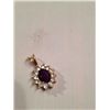 Image 1 : 3/4 DIAMOND WITH AMETHYST PENDANT, 2.9 GRAMS 14K GOLD