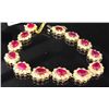 Image 1 : $12,620 GG GIA  Ruby & Diamond Bracelet 14k YG