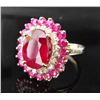 Image 2 : $20,135 GG GIA Ruby & Diamond Ring 14k