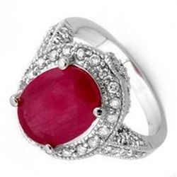 6.0 ctw Ruby & Diamond Ring 14K White Gold