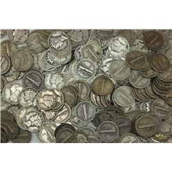 Lot of 100 90% Silver Mercury Dimes Mixed Dates