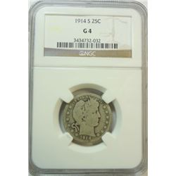 1914S  Barber quarter  NGC04
