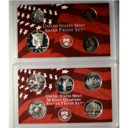 1999 9 coin silver proof set  no box  est  $100-$125