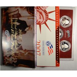 14 coin 2007 silver proof sets  no sleeve also  2010 proof silver  quarter set