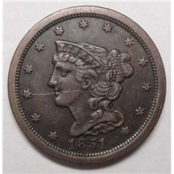 1851  Half cent  XF45