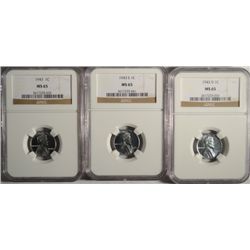 1943PDS Lincoln penny  NGC 65