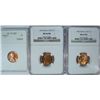 Image 1 : Lincoln Cent 2-1960 Small Date NGC MS65 RED and 1963-D ANACS MS65 RED