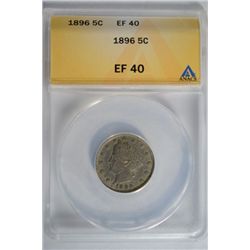 1896 Liberty V- Nickel ANACS EF40