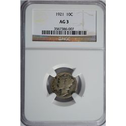 1921 Mercury Dime NGC AG3