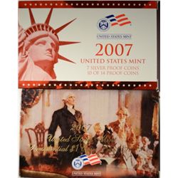 14 coin 2007 silver proof  sets mint pkging  no sleeve