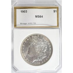 1903 MORGAN DOLLAR PCI MS64 NICE!