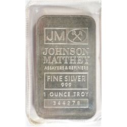 1 OZ JOHNSON MATTHEY .999 SILVER