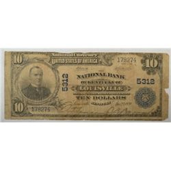 $10.00 1902 NATIONAL BANK OF LOUISVILLE, KY AG-G