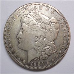 1904-S MORGAN SILVER DOLLAR VF+
