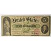 Image 1 : $5.00 1863 U.S. NOTE GOOD, MINOR TEAR