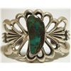 Image 1 : Old Pawn Navajo Green Fox Turquoise Sterling Silver Cuff Bracelet - WBH