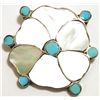 Image 1 : Old Pawn Zuni Mother of Pearl Inlay Flower Sterling Silver Pendant - Anselm Wallace