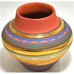 Navajo 12k Gold Filled Etched Pottery - Carol Torres