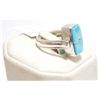 Image 3 : Navajo Reversible Spinner Turquoise Inlay Sterling Silver Women's Ring - Calvin Begay