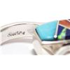 Image 6 : Navajo Reversible Spinner Multi-Stone Inlay Sterling Silver Women's Ring - Calvin Begay