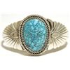 Image 1 : Navajo Spider Web Kingman Turquoise Sterling Silver Cuff Bracelet - Mary Ann Spencer