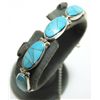 Image 1 : Navajo Turquoise Inlay Sterling Silver Link Bracelet - Calvin Begay