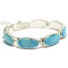Image 2 : Navajo Turquoise Inlay Sterling Silver Link Bracelet - Calvin Begay