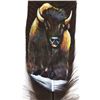 Image 2 : Navajo Buffalo in Snow Feather Painting - Donovan Begay