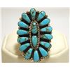 Image 1 : Navajo Turquoise Cluster Sterling Silver Women's Ring - Lisa Williams