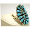Image 2 : Navajo Turquoise Cluster Sterling Silver Women's Ring - Lisa Williams