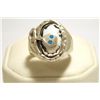 Image 1 : Zuni White Buffalo Sterling Silver Turquoise-Eyed Snake Men's Ring - Effie Calavaza