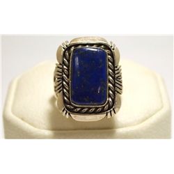 Navajo Lapis Lazuli Sterling Silver Women's Ring - Eugene Belone