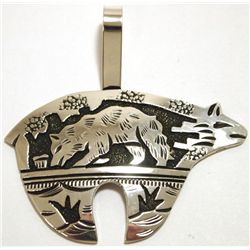 Navajo Sterling Silver Bear Pendant - Richard Singer