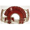 Image 1 : Zuni Coral Inlay Rainbow Dancer Sterling Silver Cuff Bracelet - Fadrian & Vivica Bowannie