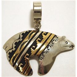 Navajo 12k Gold Fill over Sterling Silver Bear Pendant - Tommy Singer