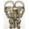 Image 1 : Navajo Green Turquoise Sterling Silver Butterfly Pendant & Pin - Harrison Joe