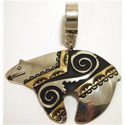 Navajo 12k Gold Fill over Sterling Silver Bear Pendant - Tommy Singer