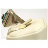 Image 3 : Zuni Turquoise Sterling Silver Snake Men's Ring - Effie Calavaza