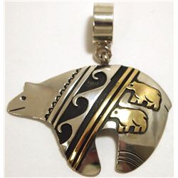 Navajo 12k Gold Fill over Sterling Silver Bear Pendant - Tommy Singer