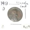 Image 1 : 1913-D LINCOLN CENT RED BOOK VALUE IS $10.00+ *RARE EARLY YEAR VERY FINE GRADE*!!