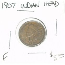 1907 INDIAN HEAD PENNY RED BOOK VALUE IS $5.00 *NICE COIN - FINE GRADE*!!