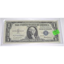 1935 F SERIES $1 SILVER CERTIFICATE BILL SERIAL # X27557290I *EXTREMELY RARE EXTRA FINE HIGH GRADE*!