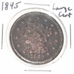 1845 LARGE CENT BRAIDED HAIR!!