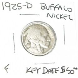 1925-D BUFFALO NICKEL RED BOOK VALUE IS $50.00 *EXTREMELY RARE KEY DATE FINE GRADE*!!