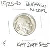 Image 1 : 1925-D BUFFALO NICKEL RED BOOK VALUE IS $50.00 *EXTREMELY RARE KEY DATE FINE GRADE*!!